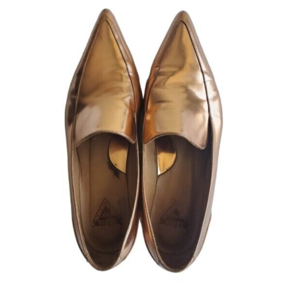 John Fluevog Shoes - John Fluevog Bronze Impel Leather Loafer Shoes Size 9.5